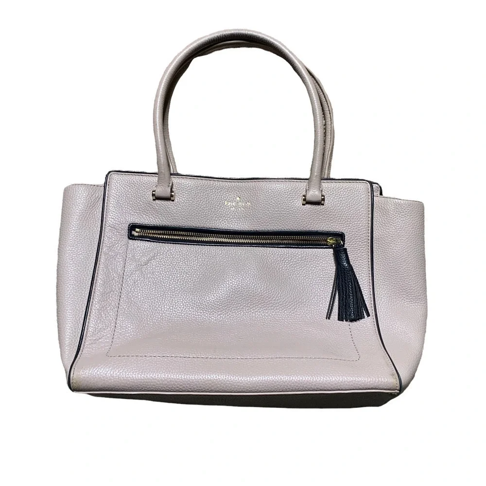 Kate Spade Leather Tan Beige Double Strap Chester Street Allyn Satchel Handbag